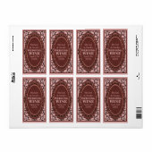 rood Victoriaans bruiloft wijnlabels Etiket (Full Sheet)