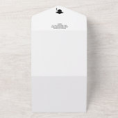 Rood vier de afgestudeerde foto QR RSVP All In One Uitnodiging (Buitenkant)