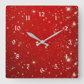 Rood vieren vierkante klok (Voorkant)