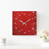 Rood vieren vierkante klok (Huis)