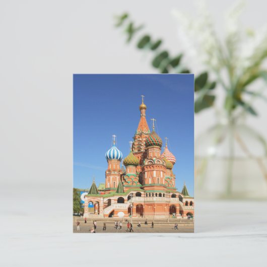 Rood vierkant briefkaart (Staand voorkant)