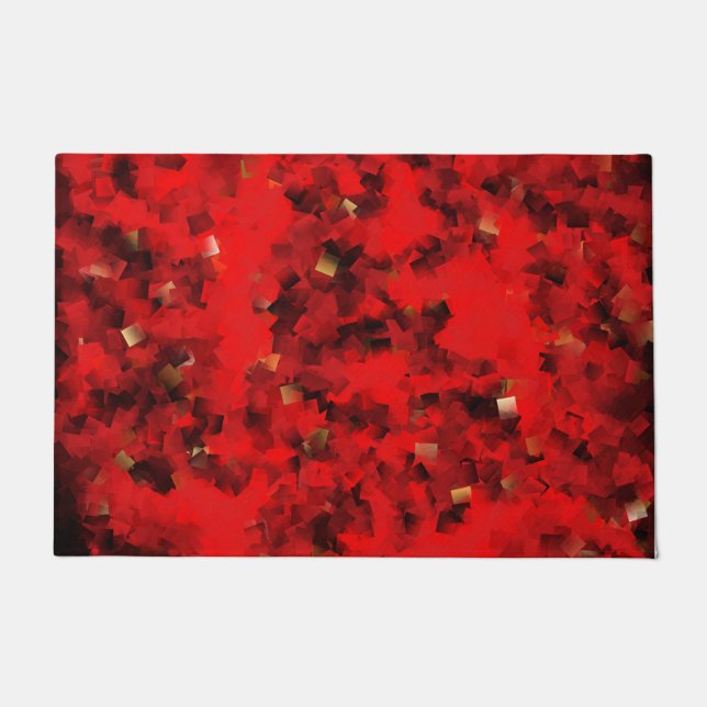 rood, vierkant, geometrisch, textuur, vlecht, cont deurmat (Voorkant)