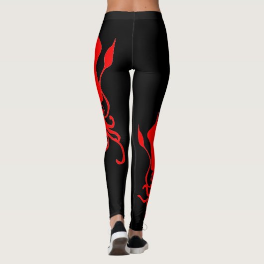 Rood vierkant leggings (Achterkant)