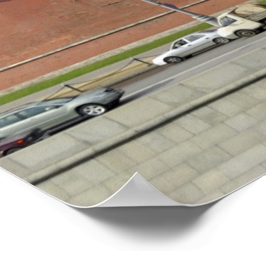 Rood vierkant poster (Hoek)