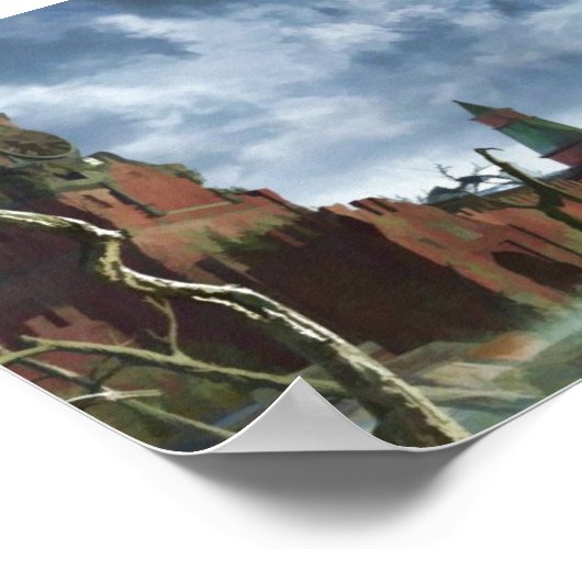 Rood vierkant poster (Hoek)