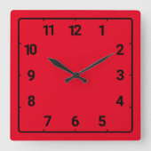 Rood Vierkante Klok (Voorkant)
