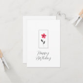 Rood vijf petale Waterverf ventilator Kaart (Voorkant / Achterkant in situ)