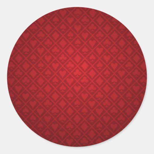 Rood Vilt Poker Tafel Ontwerp Ronde Sticker (Voorkant)