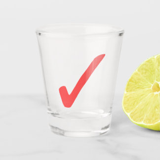 Rood vinkje Mark Shot Glass – Vet en grafisch Glas