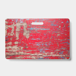 Rood Vintage Hout Badge