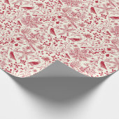 Rood Vintage Kerst Inpakpapier (Hoek)