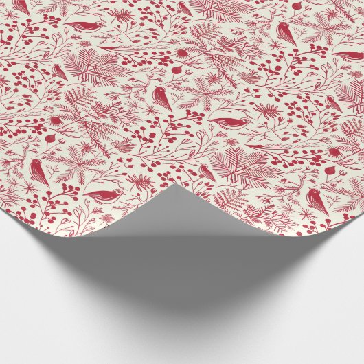 Rood Vintage Kerst Inpakpapier (Hoek)