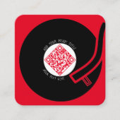Rood vinyl LP | Muziek QR Code Vierkante Visitekaartje (Voorkant)