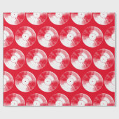Rood vinylrecord cadeaupapier (Vlak)
