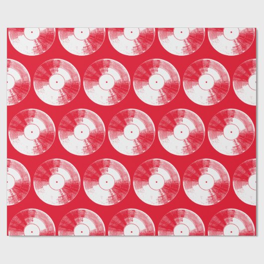 Rood vinylrecord cadeaupapier (Vlak)