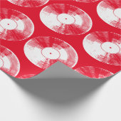 Rood vinylrecord cadeaupapier (Hoek)