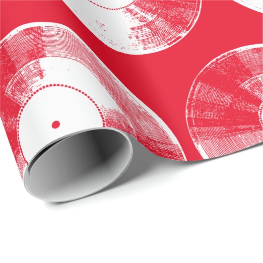 Rood vinylrecord cadeaupapier (Rol Hoek)