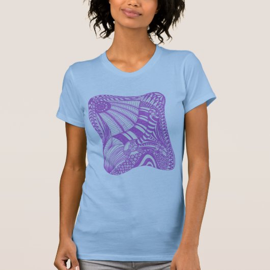 Rood violet, abstracte tekening tshirts (Voorkant)