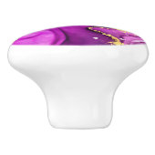 Rood-Violet & Gouden Vloeibare Inkt, Monogram & Na Keramische Knop (Zijkant)