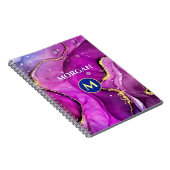 Rood-Violet & Gouden Vloeibare Inkt, Monogram & Na Notitieboek (Rechterzijde)