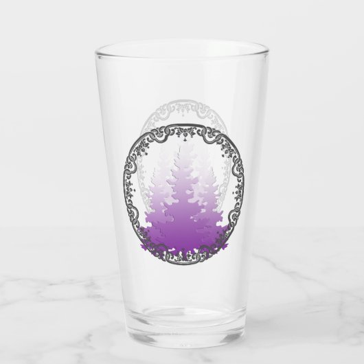 Rood-violet groenblijvende kerstbomen glas (Achterkant)