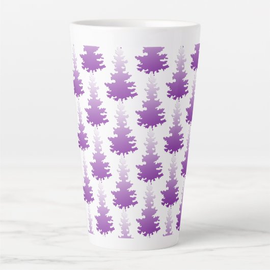 Rood-violet groenblijvende kerstbomen latte mok (Voorkant)