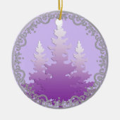 Rood-violet groenblijvende kerstboom keramisch ornament (Voorkant)