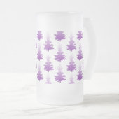 Rood-violet groenblijvende kerstboom matglas bierpul (Voorkant rechts)