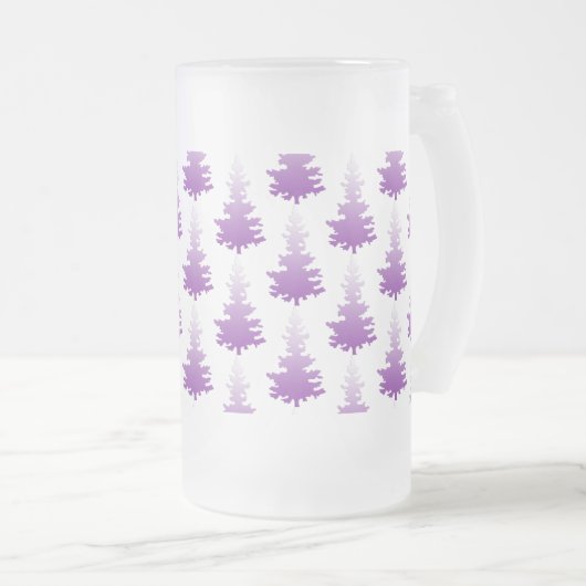 Rood-violet groenblijvende kerstboom matglas bierpul (Voorkant rechts)