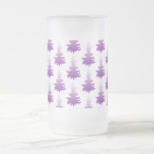 Rood-violet groenblijvende kerstboom matglas bierpul (Center)