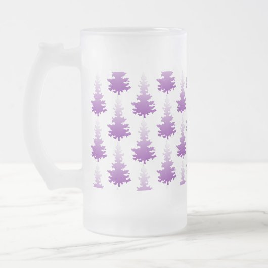 Rood-violet groenblijvende kerstboom matglas bierpul (Links)
