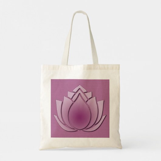 Rood-violette lotus op gebreid tote bag (Achterkant)