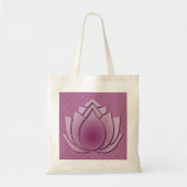 Rood-violette lotus op gebreid tote bag (Voorkant)