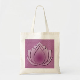 Rood-violette lotus op gebreid tote bag
