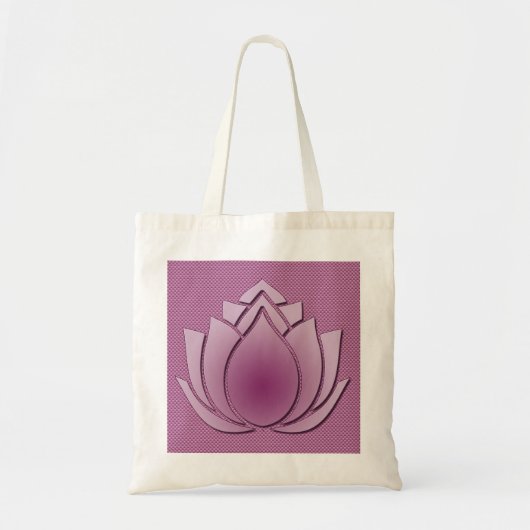 Rood-violette lotus op gebreid tote bag (Voorkant)