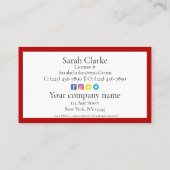 Rood Visitekaartje bovenaan (Achterkant)