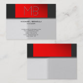 Rood visitekaartje met grijs rood (Voorkant / Achterkant)