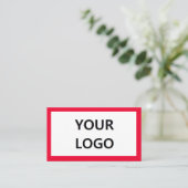 Rood Visitekaartje met uw Logo Custom Colors (Staand voorkant)