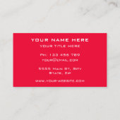 Rood Visitekaartje met uw Logo Custom Colors (Achterkant)