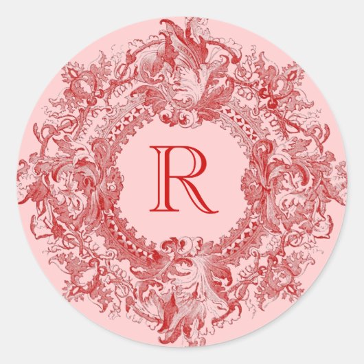   Rood Vlaams Wreath Ronde Sticker (Voorkant)