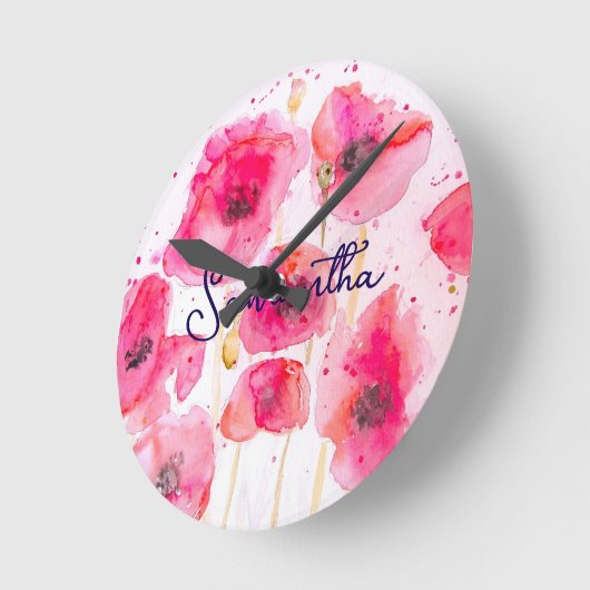 Rood Vlaanderen Poppy Flower Pattern Dank u Ronde Klok (Hoek)