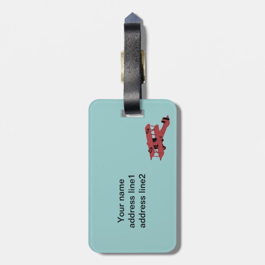 rood vlak bagagelabel (Achterkant verticaal)