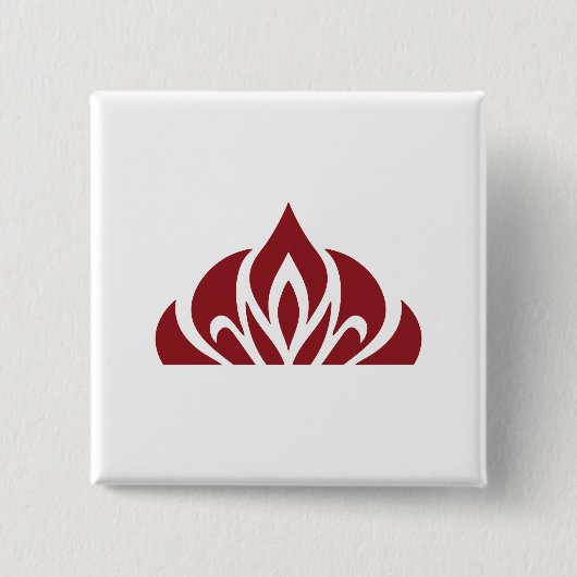 rood vlamlogo op knop vierkante button 5,1 cm (Voorkant)
