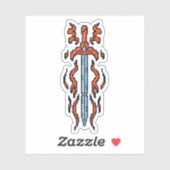 Rood Vlammend Langzwaard Fantasie Wapen Sticker (Vel)