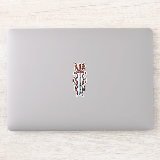 Rood Vlammend Langzwaard Fantasie Wapen Sticker (Computer)