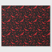 Rood vleermuispatroon cadeaupapier (Vlak)