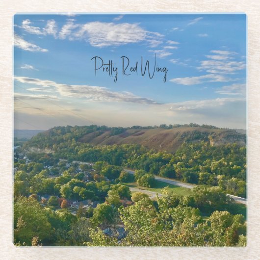 rood vleugelglas Onderzetter Glazen Onderzetter (Voorkant)