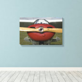 Rood vliegtuig en houten propeller canvas afdruk (Insitu (Houten vloer))