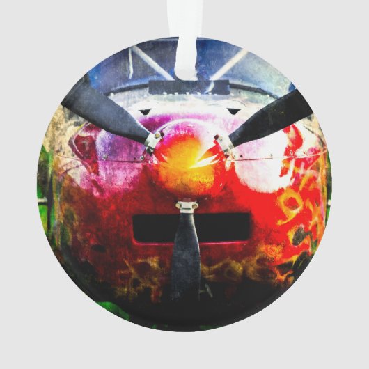 Rood Vliegtuig - klein, maar bruin Ornament (achterkant)