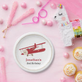  rood vliegtuigpapier Borden Papieren Bordje (Feest)